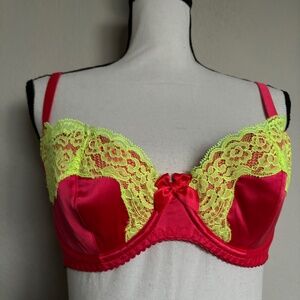 Agent Provocateur Knickers Forever Bra Red Yellow Lace Underwire Women Size 36D